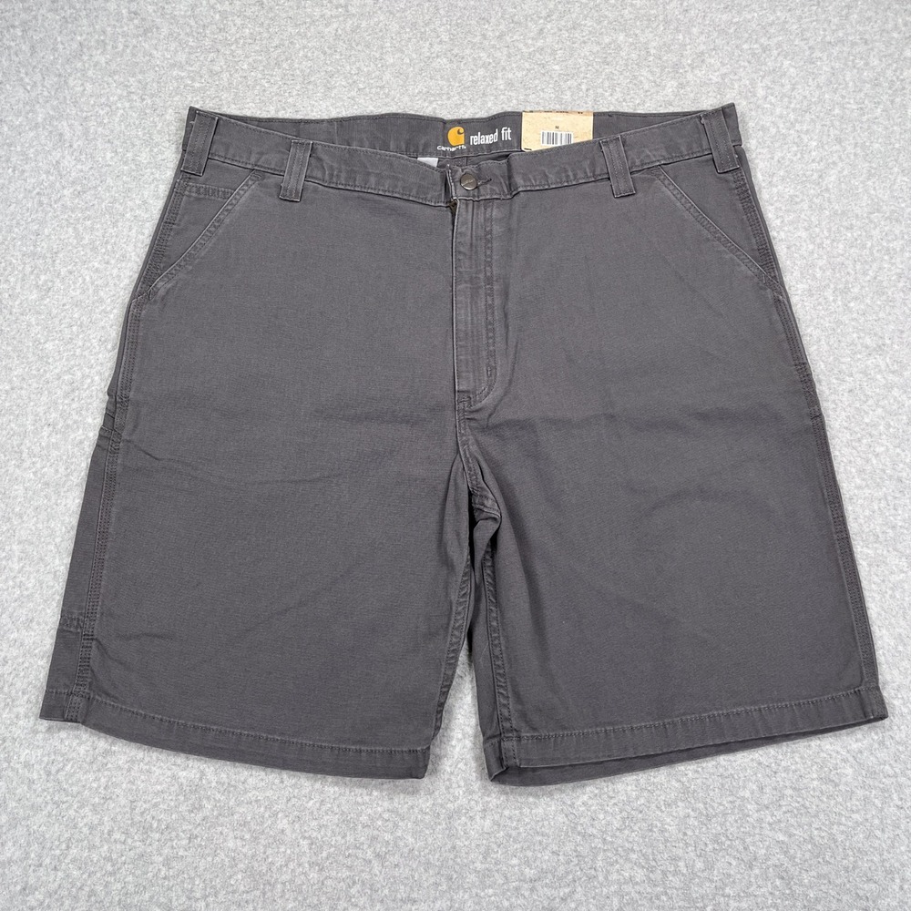 NEW Carhartt Rugged Flex Rigby Short Mens 42x10 Gray Relaxed Fit Canvas Work